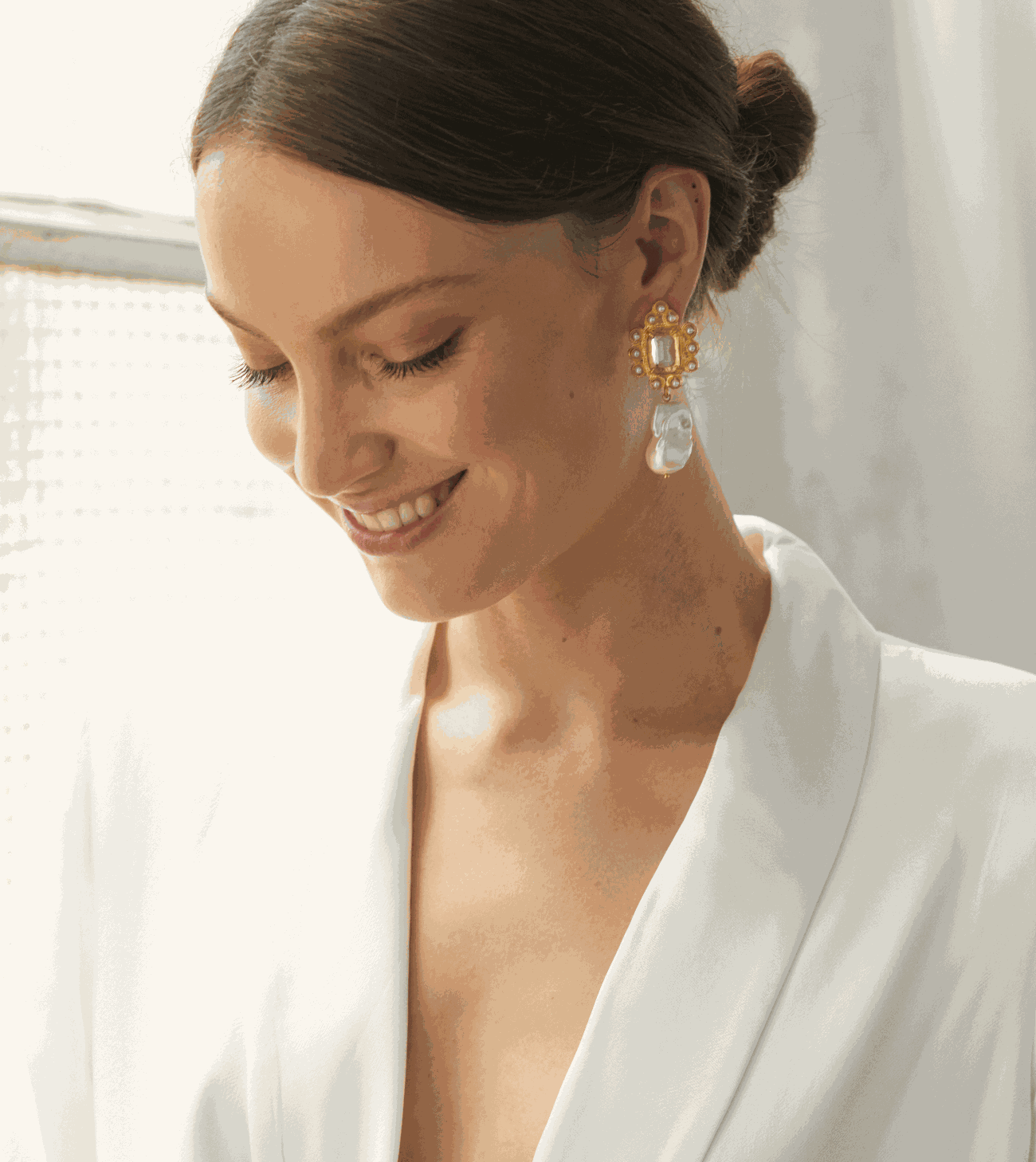 Luxury Designer Amalita Clear Earrings by Christie Nicolaides