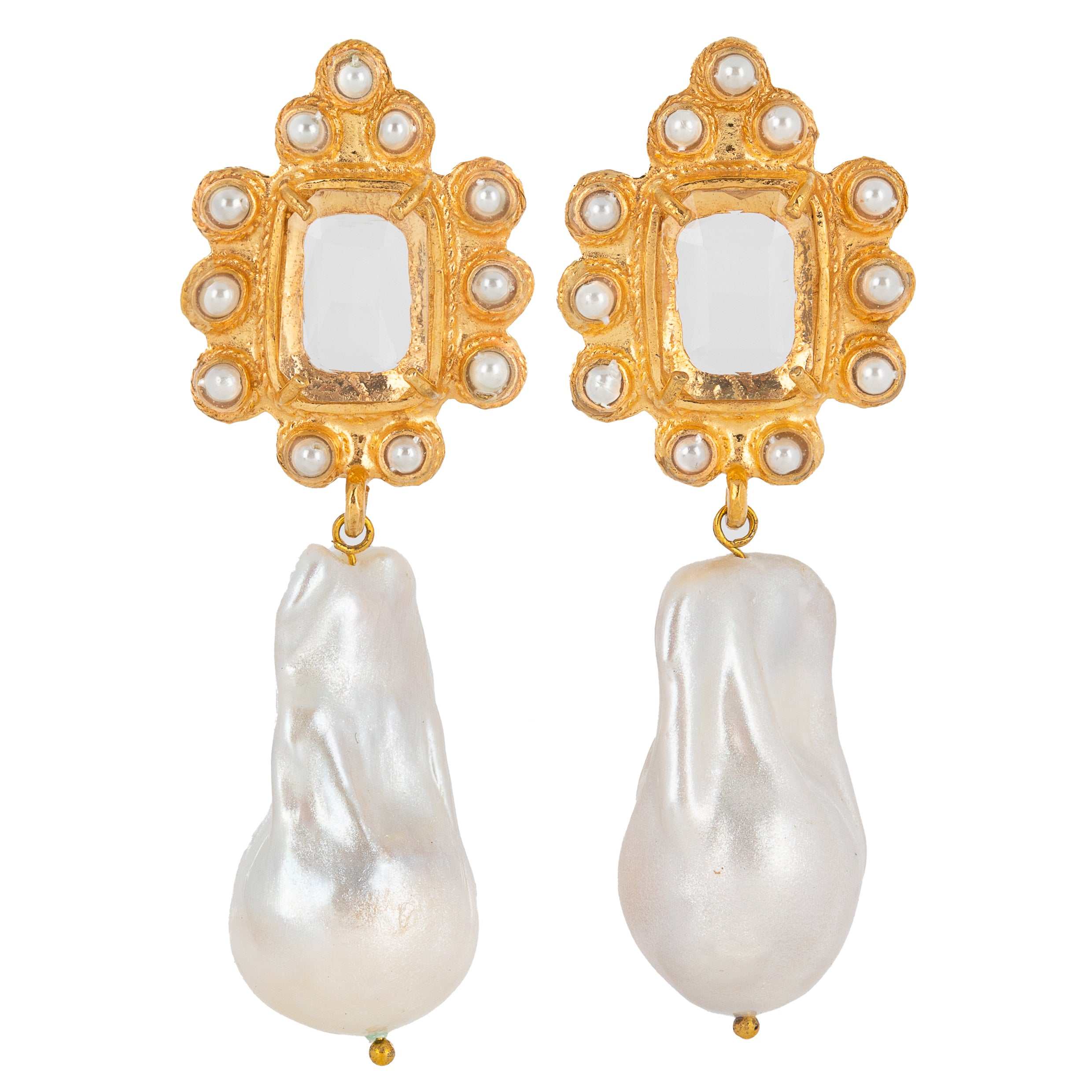 Luxury Designer Amalita Clear Earrings by Christie Nicolaides