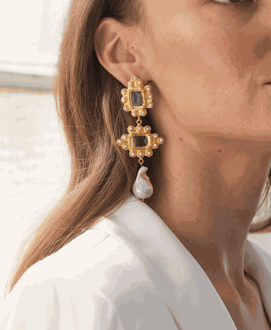 Luxury Designer Graciela Clear Bridal Earrings by Christie Nicolaides