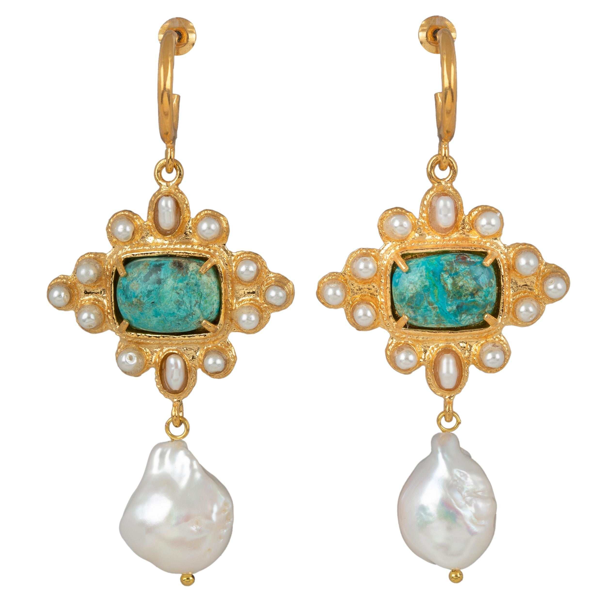 Luxury Designer Luella Turquoise Bridal Earrings by Christie Nicolaides