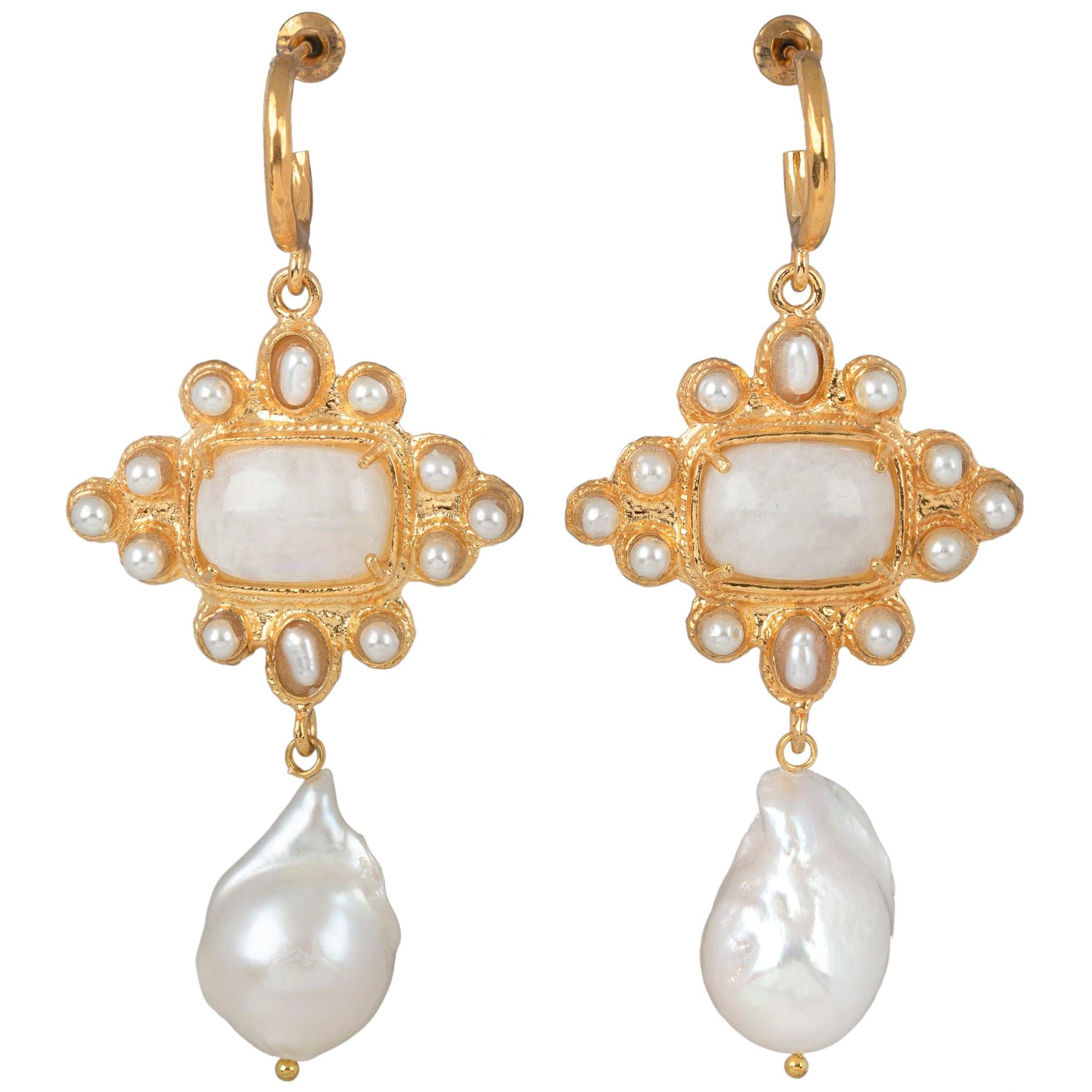 Luxury Designer Luella White Bridal Earrings by Christie Nicolaides