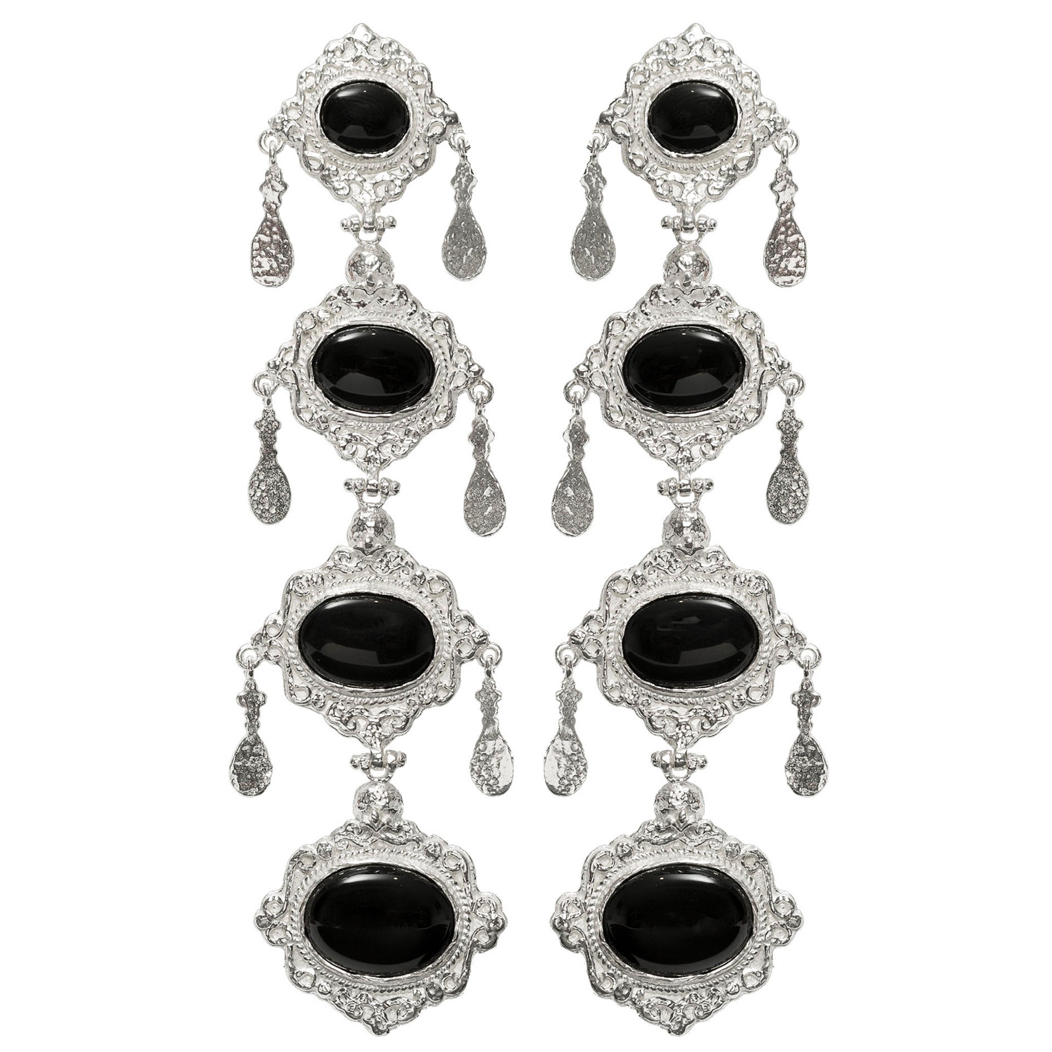 Audrey Earrings Silver Black